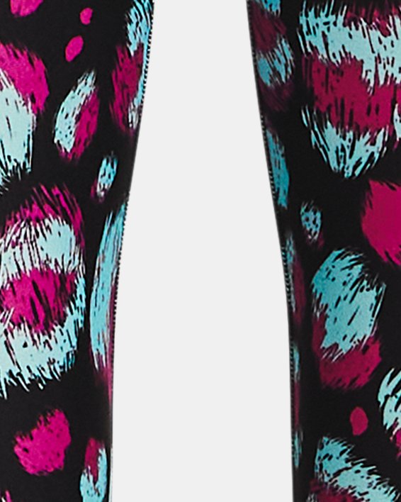 Mädchen HeatGear® Crop-Hose mit Amour-Print, knöchellang, Black, pdpMainDesktop image number 0