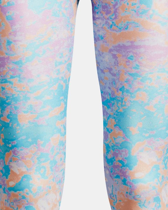 Girls' HeatGear® Armour Printed Ankle Crop, Purple, pdpMainDesktop image number 0