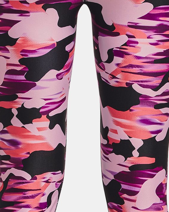 Pescadores HeatGear® Armour Printed Ankle Crop para niña, Pink, pdpMainDesktop image number 1