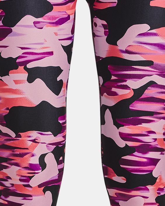 Pescadores HeatGear® Armour Printed Ankle Crop para niña, Pink, pdpMainDesktop image number 0