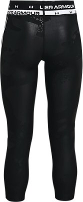 Girls' HeatGear&reg; Armour Emboss Ankle Crop image number 1