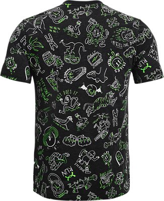 Men's UA Run Your Face Off Print Short Sleeve image number 5