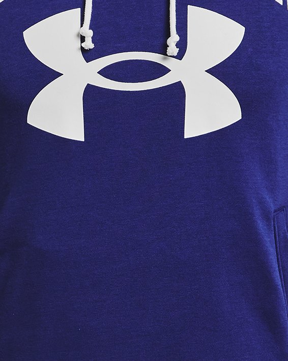 Sudadera con capucha UA Rival Terry Big Logo para hombre, Blue, pdpMainDesktop image number 4