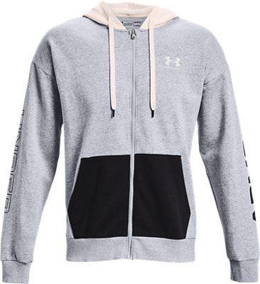 Men's UA Rival Fleece Colorblock Full Zip Hoodie image number 4