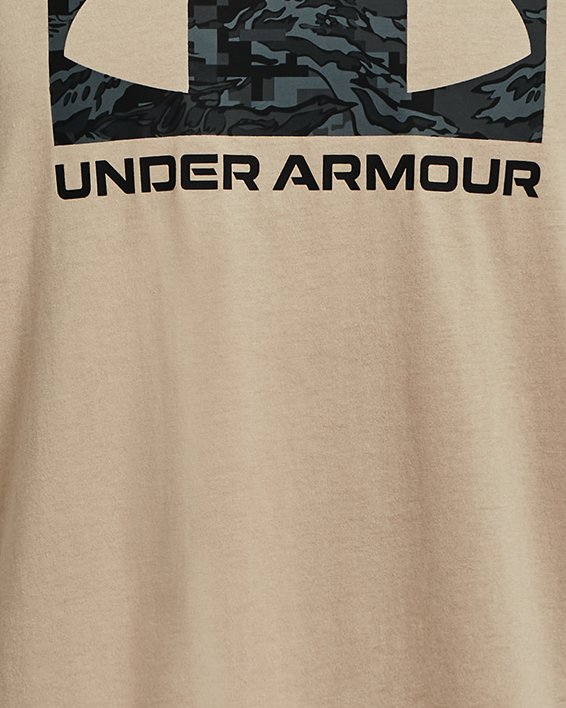 Men's UA ABC Camo Boxed Logo Short Sleeve in Brown image number 4