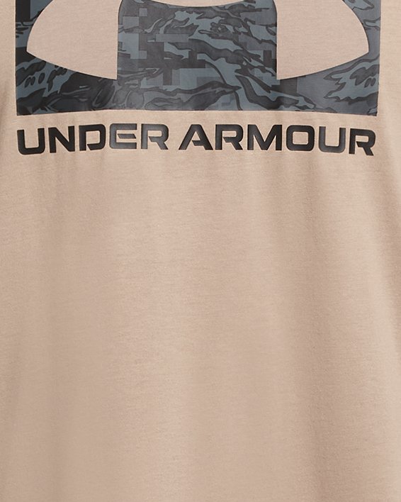 Men's UA ABC Camo Boxed Logo Short Sleeve in Brown image number 2