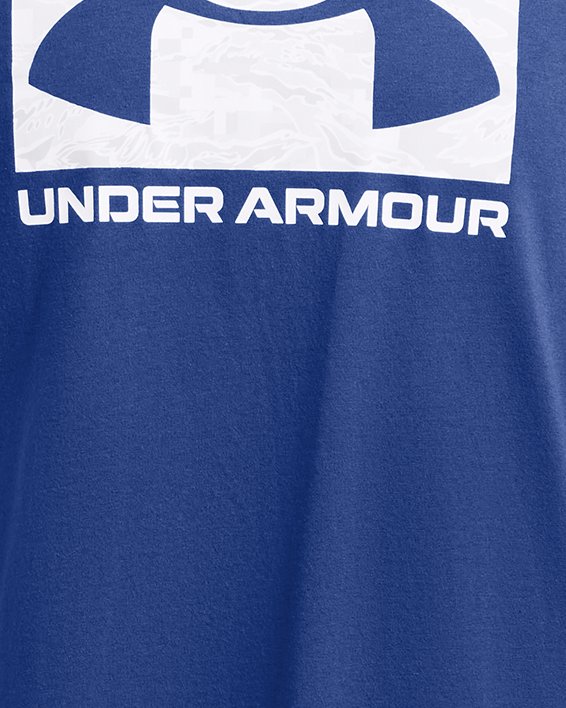 Men's UA ABC Camo Boxed Logo Short Sleeve, Blue, pdpMainDesktop image number 2