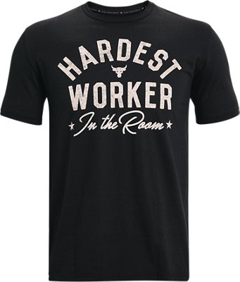 Men's Project Rock Hard Worker Short Sleeve image number 4