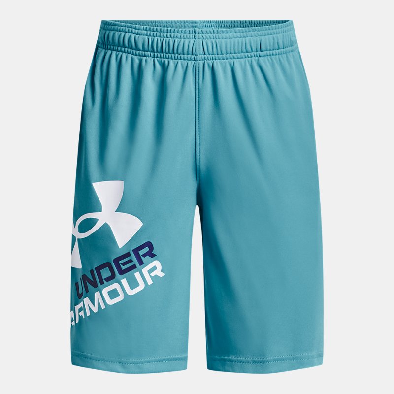 Boys' Under Armour Prototype 2.0 Logo Shorts Glacier Blue / White YMD
