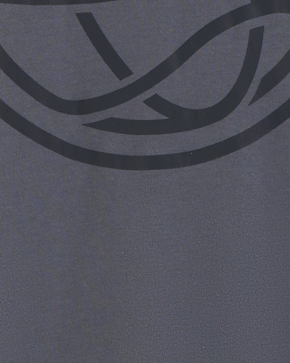 男士UA Hoops Logo T恤 in Gray image number 4
