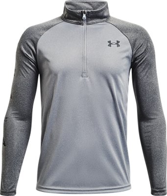 Boys' UA Velocity ½ Zip, Gray, pdpZoomDesktop image number 0