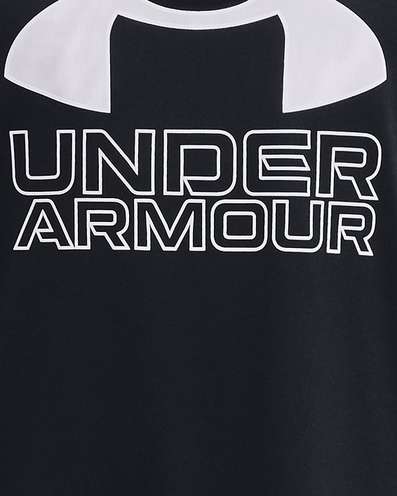 เสื้อแขนสั้น UA Tech™ Hybrid Print Fill สำหรับเด็กผู้ชาย in Black image number 0