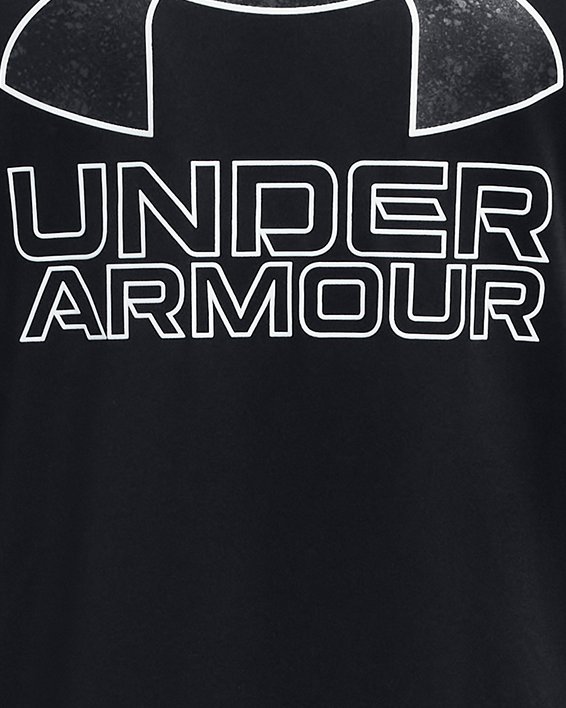 Under Armour UA Tech Hybrid Print Fill Short Sleeve Top - Boys XL Black - White