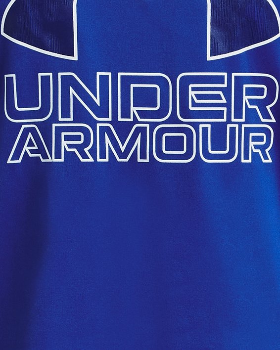 เสื้อแขนสั้น UA Tech™ Hybrid Print Fill สำหรับเด็กผู้ชาย in Blue image number 0