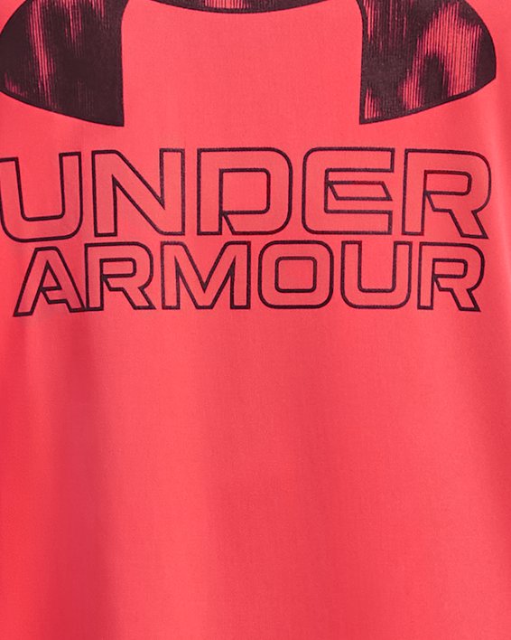 เสื้อแขนสั้น UA Tech™ Hybrid Print Fill สำหรับเด็กผู้ชาย in Red image number 0