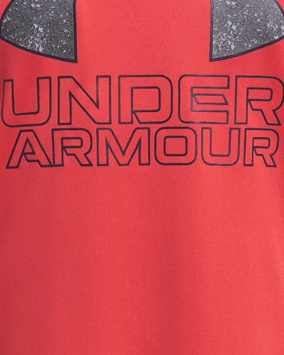 Boys' UA Tech™ Hybrid Print Fill Short Sleeve in Red image number 0