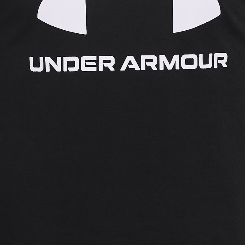 Jungen Under Armour Sportstyle Shirt mit Logo, kurzärmlig Schwarz / Weiß YXS (122 - 127 cm)