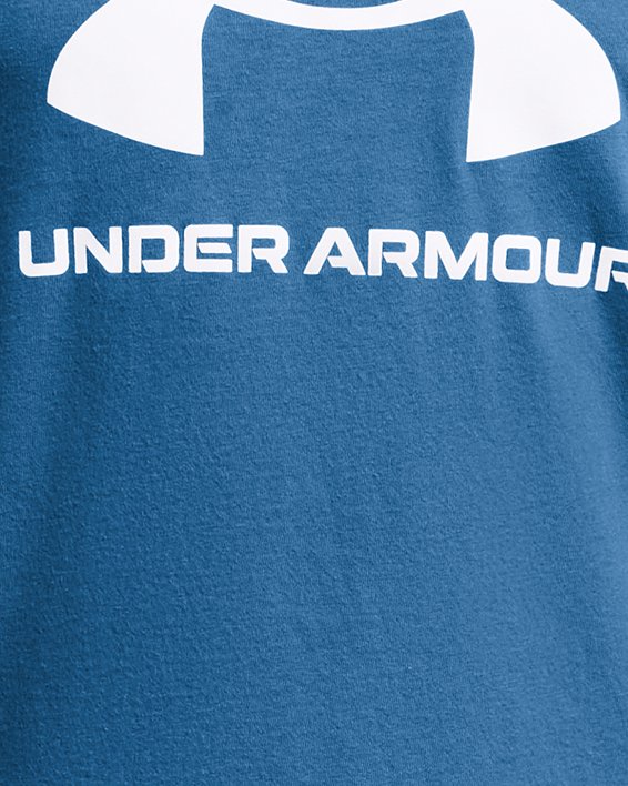 Boys' UA Logo Short Sleeve in Blue image number 0
