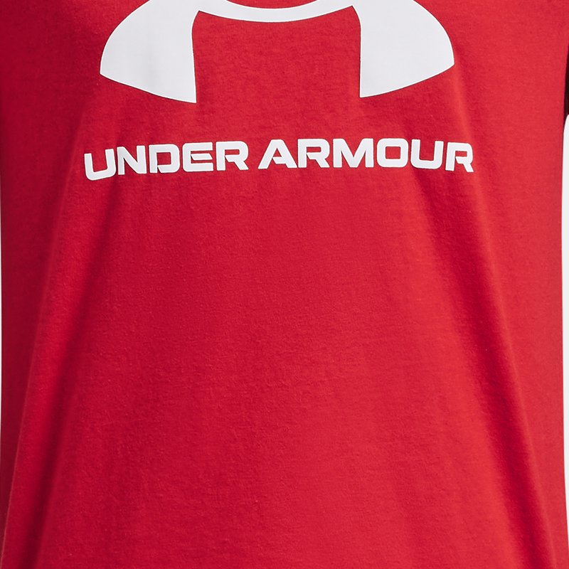 Boys'  Under Armour  Sportstyle Logo Short Sleeve Red / White YLG (59 - 63 in)