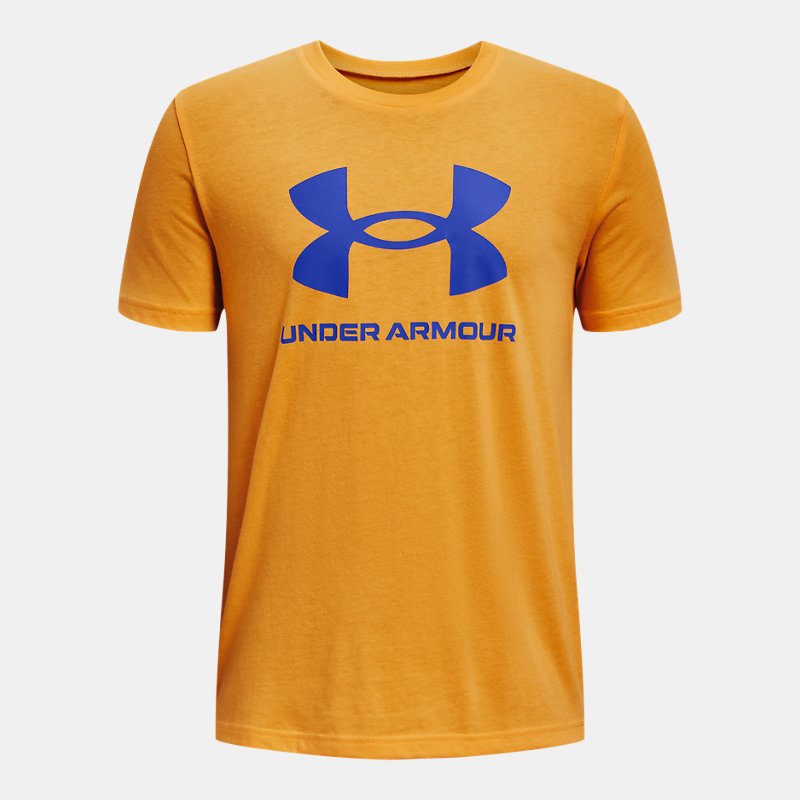 Boys' Under Armour Sportstyle Logo Short Sleeve Rise / Versa Blue YLG