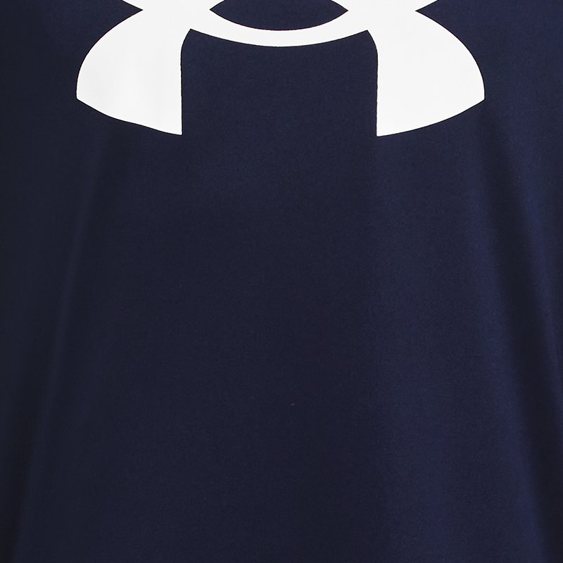 Jungen Under Armour Tech™ Kurzarm-Oberteil mit großem Logo Midnight Blaue Marine / Weiß YSM (127 - 137