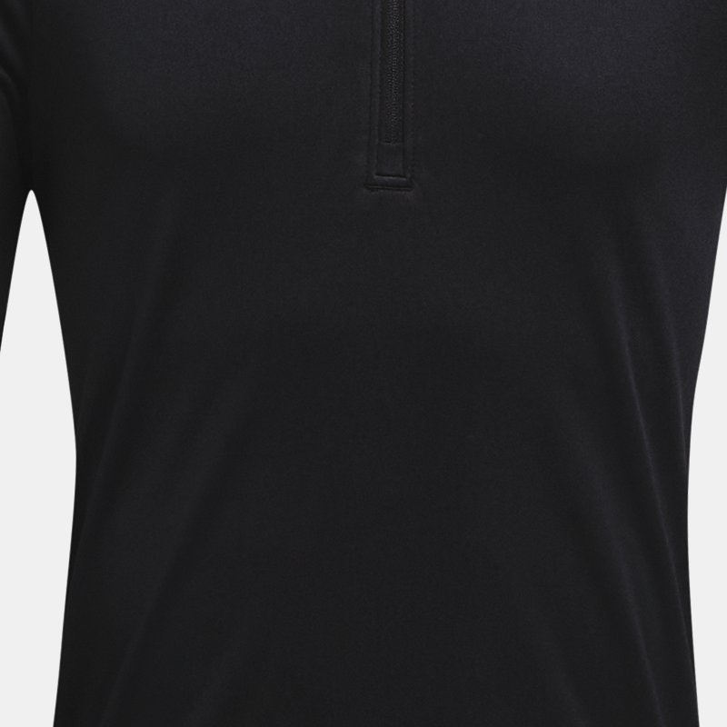 Jongensshirt Under Armour Tech™ 2.0 met korte rits en lange mouwen Zwart / Wit YXS (122 - 127 cm)