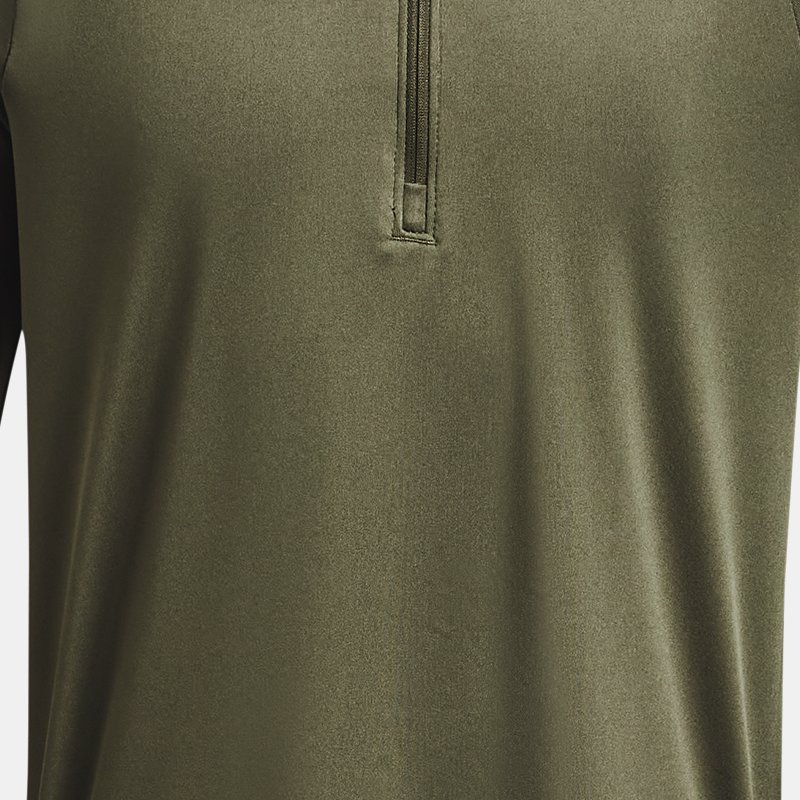 Jongensshirt Under Armour Tech™ 2.0 met korte rits en lange mouwen Marine OD Groente / Zwart YLG (149 - 160 cm)