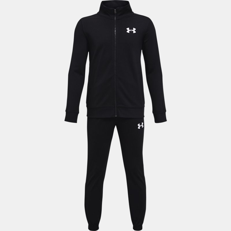 Boys' Under Armour Knit Track Suit Black / White YMD