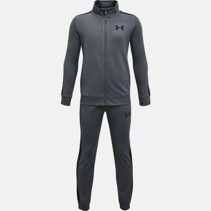 Boys' Under Armour Rival Knit Tracksuit Pitch Gray / Black / Black YLG (149 - 160 cm)