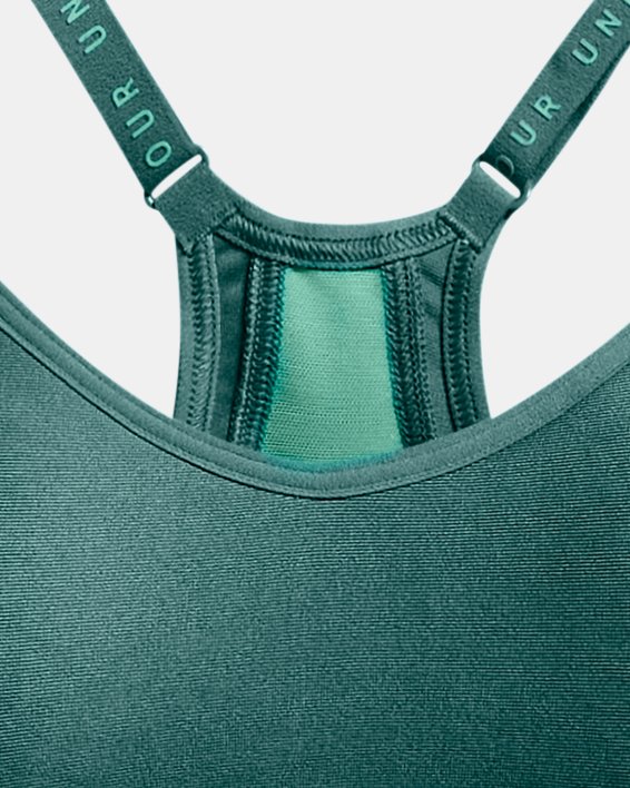 Women's UA Infinity Low Covered Sports Bra in Green image number 10