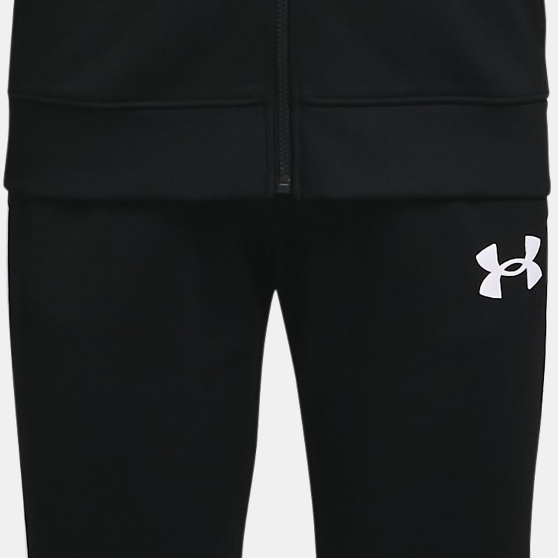 Girls'  Under Armour  Knit Tracksuit Black / White / White YXS (48 - 50 in)