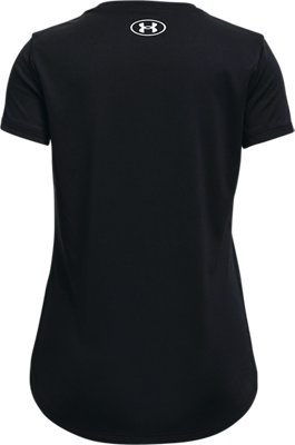 Girls' UA Tech&trade; Graphic Big Logo Short Sleeve image number 1