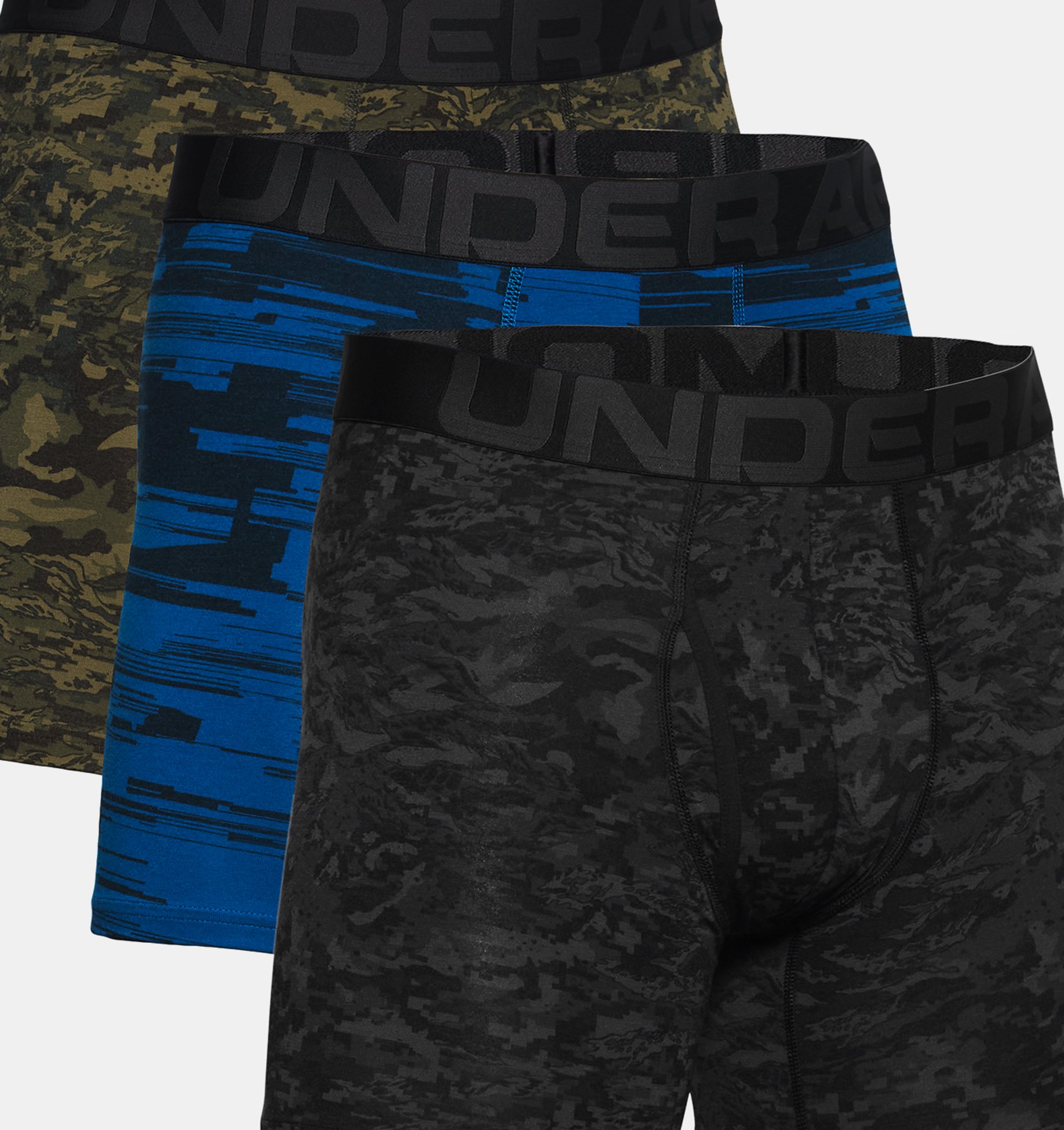 Under Armour Charged cotton 3 pack trunks in black