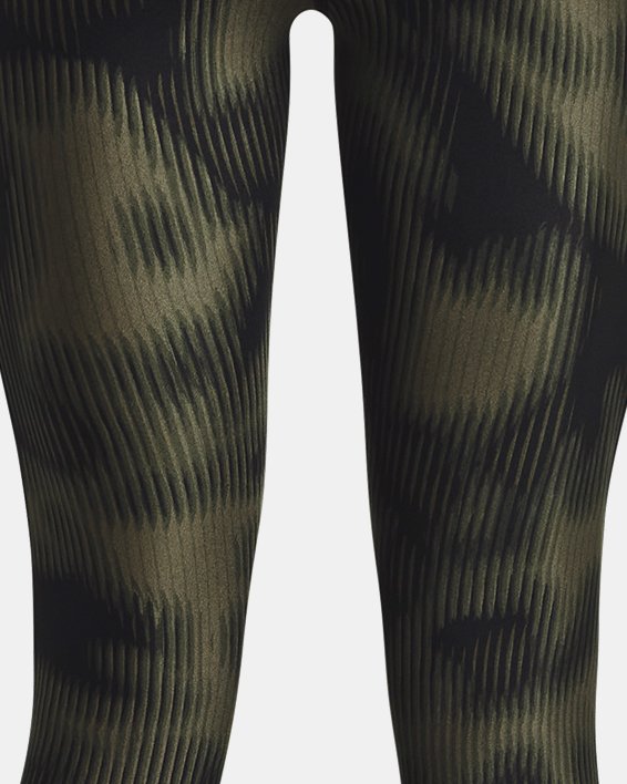 Women's HeatGear® No-Slip Waistband Printed Ankle Leggings in Green image number 5