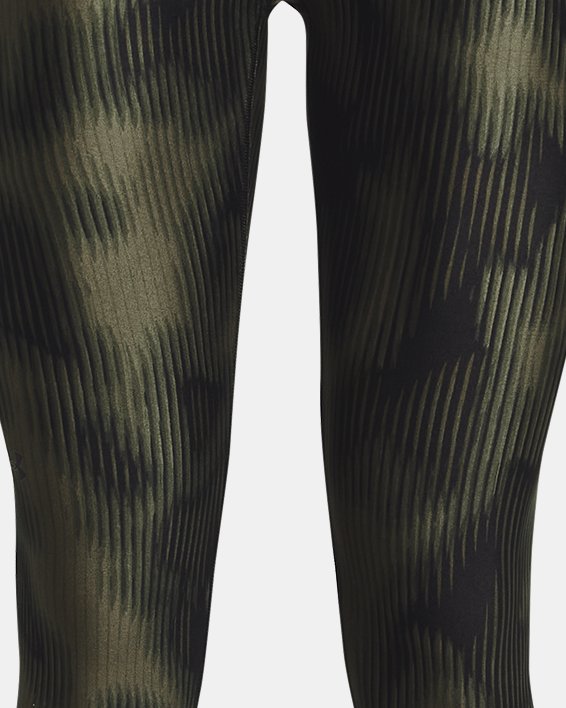 Women's HeatGear® No-Slip Waistband Printed Ankle Leggings in Green image number 4