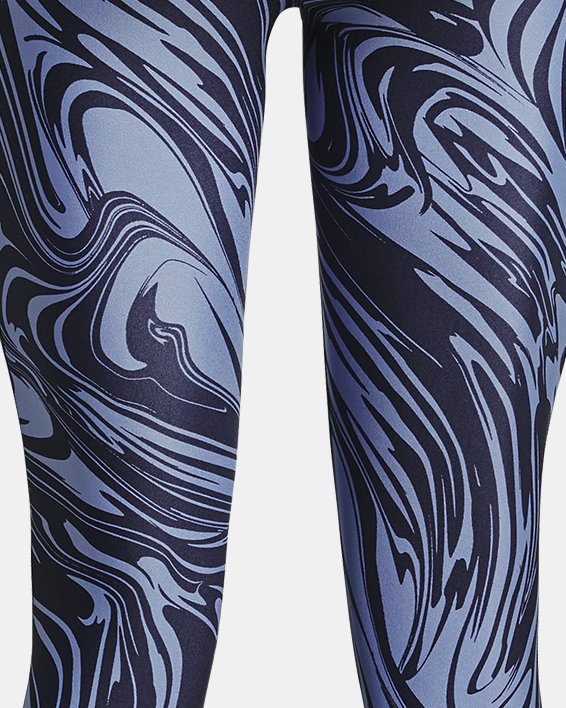 Women's HeatGear® No-Slip Waistband Printed Ankle Leggings, Gray, pdpMainDesktop image number 5