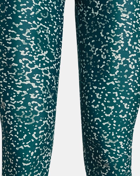 Women's HeatGear® No-Slip Waistband Printed Ankle Leggings, Blue, pdpMainDesktop image number 4