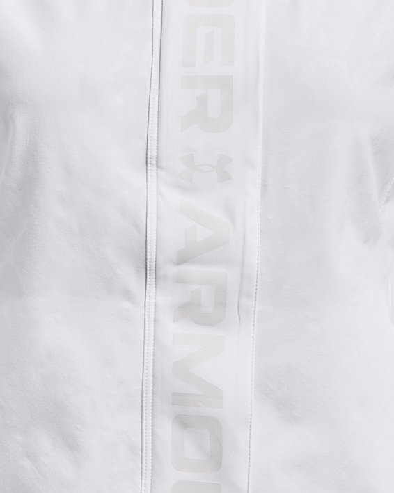 Damen UA RUSH™ Oberteil aus Webstoff mit durchgehendem Zip und Aufdruck, White, pdpMainDesktop image number 7