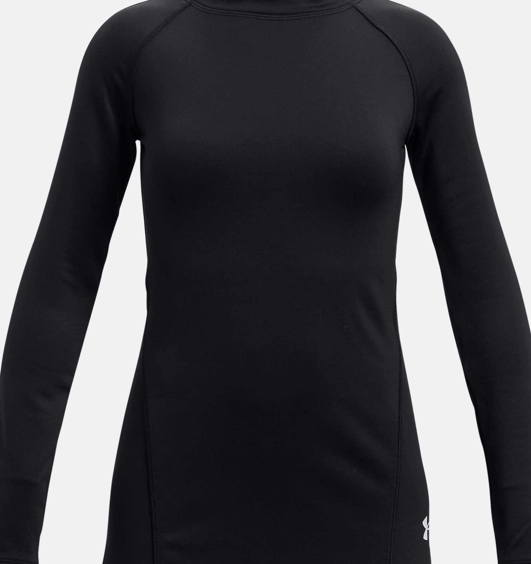 Under Armour Girls Youth ColdGear Long Sleeve Mock Black White XS