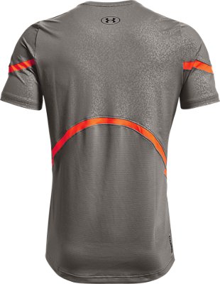 Camiseta de manga corta UA RUSH&trade; HeatGear&reg; 2.0 Emboss para hombre, Gray, pdpMainDesktop image number 8