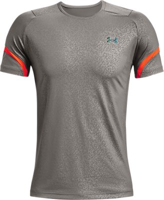 Camiseta de manga corta UA RUSH&trade; HeatGear&reg; 2.0 Emboss para hombre, Gray, pdpMainDesktop image number 7