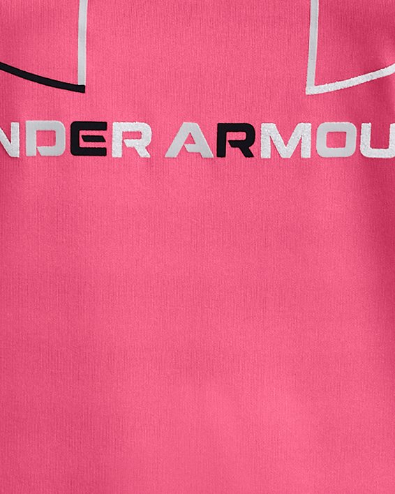 UNDER ARMOUR UA Armour Fleece Hoodie Colorful Big Logo - Pink Youth Girls XL
