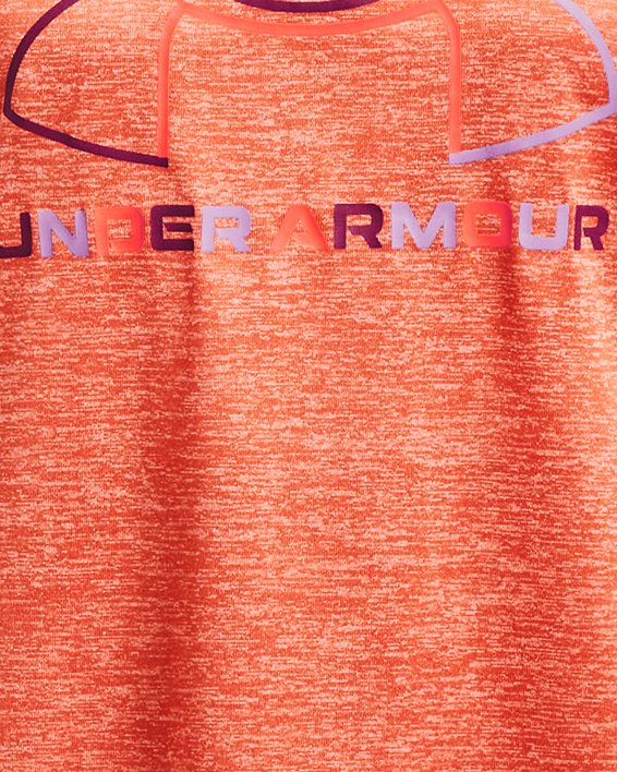 Camiseta Manga Corta UA Tech™ Big Logo Twist para Niña, Orange, pdpMainDesktop image number 0