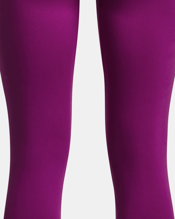 Girls Under Armour Big Logo Stretchy Pull On Purple Leggings Size