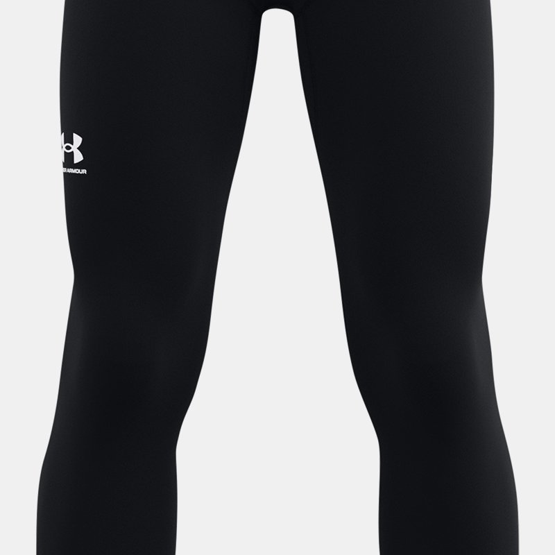 Under Armour Boys' ColdGear® Leggings Black / White YXS (122 - 127 cm)