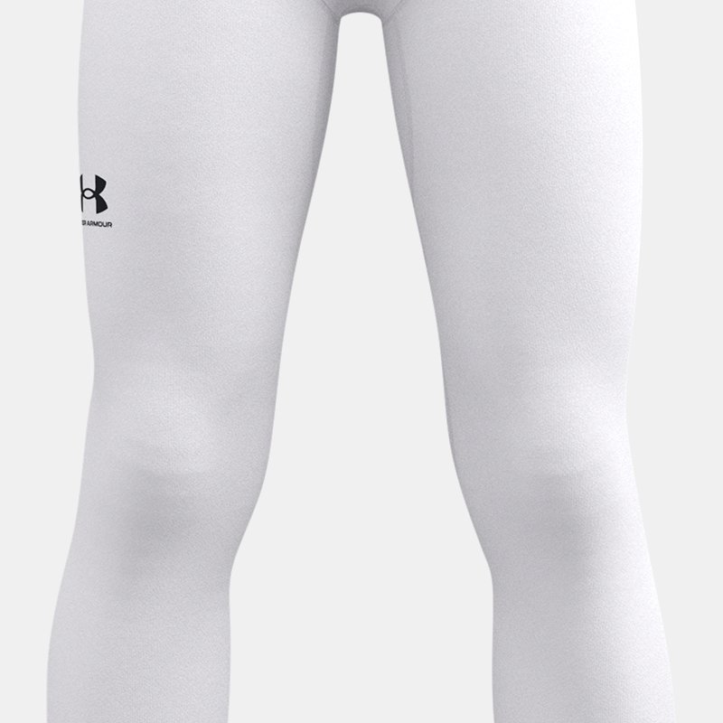 Under Armour Boys' ColdGear® Leggings White / Black YSM (127 - 137 cm)