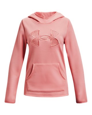 Girls' Armour Fleece® Hoodie, Pink, pdpZoomDesktop image number 0