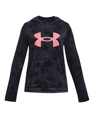 Girls' Armour Fleece® Printed Hoodie, Black, pdpZoomDesktop image number 0