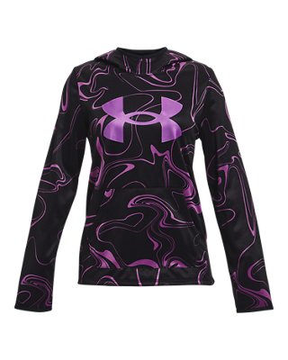 Girls' Armour Fleece® Printed Hoodie, Black, pdpZoomDesktop image number 0