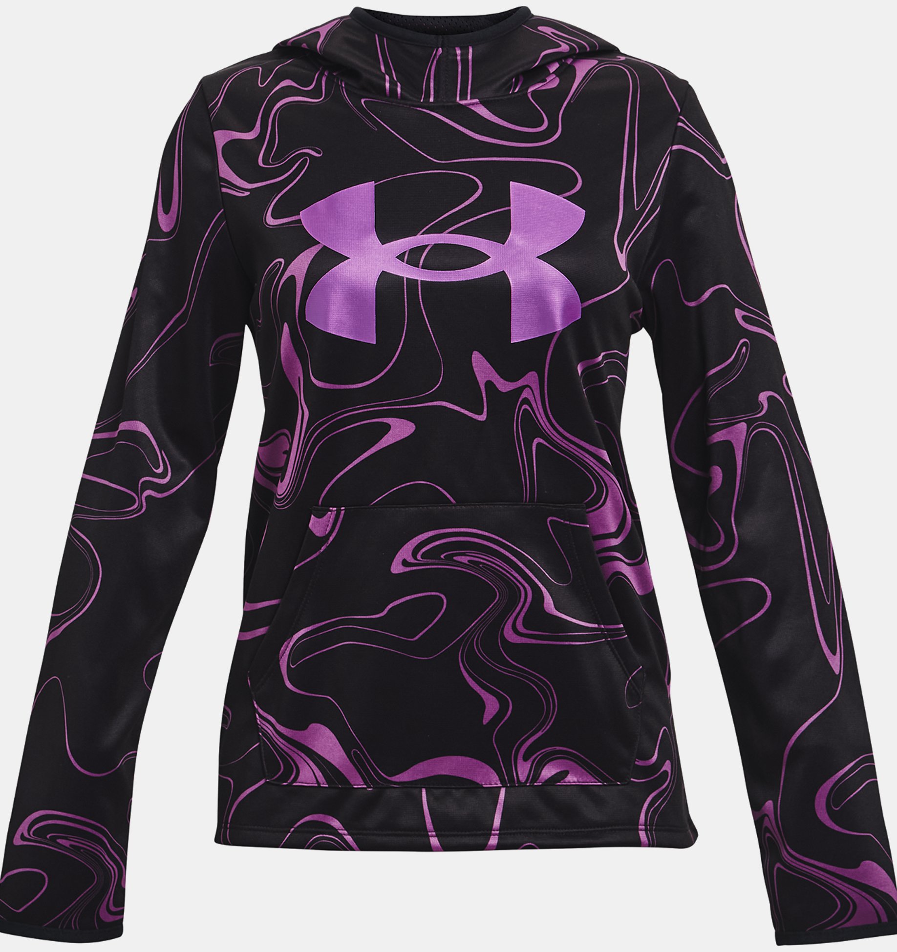 Girls' Armour Fleece® Printed Hoodie, Black, pdpZoomDesktop image number 0